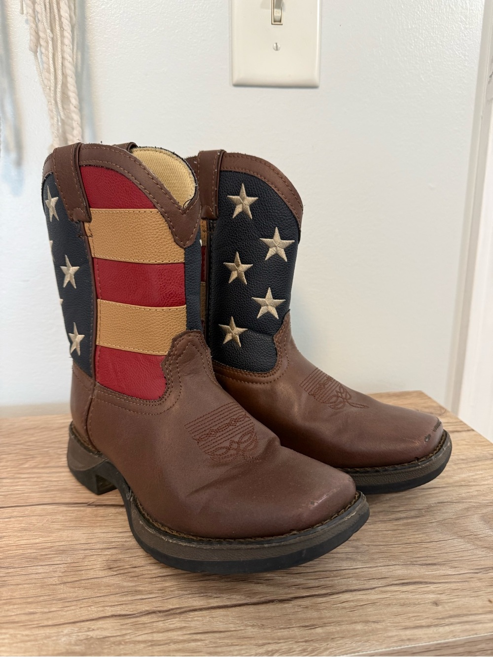 Durango Kids 8” Brown Western Boots Size 3M